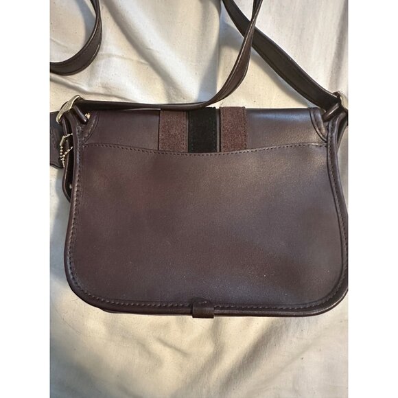 Coach F11911 Patricia Floral Embroidery Varsity Shoulder Bag Purple Leather - Picture 4 of 11